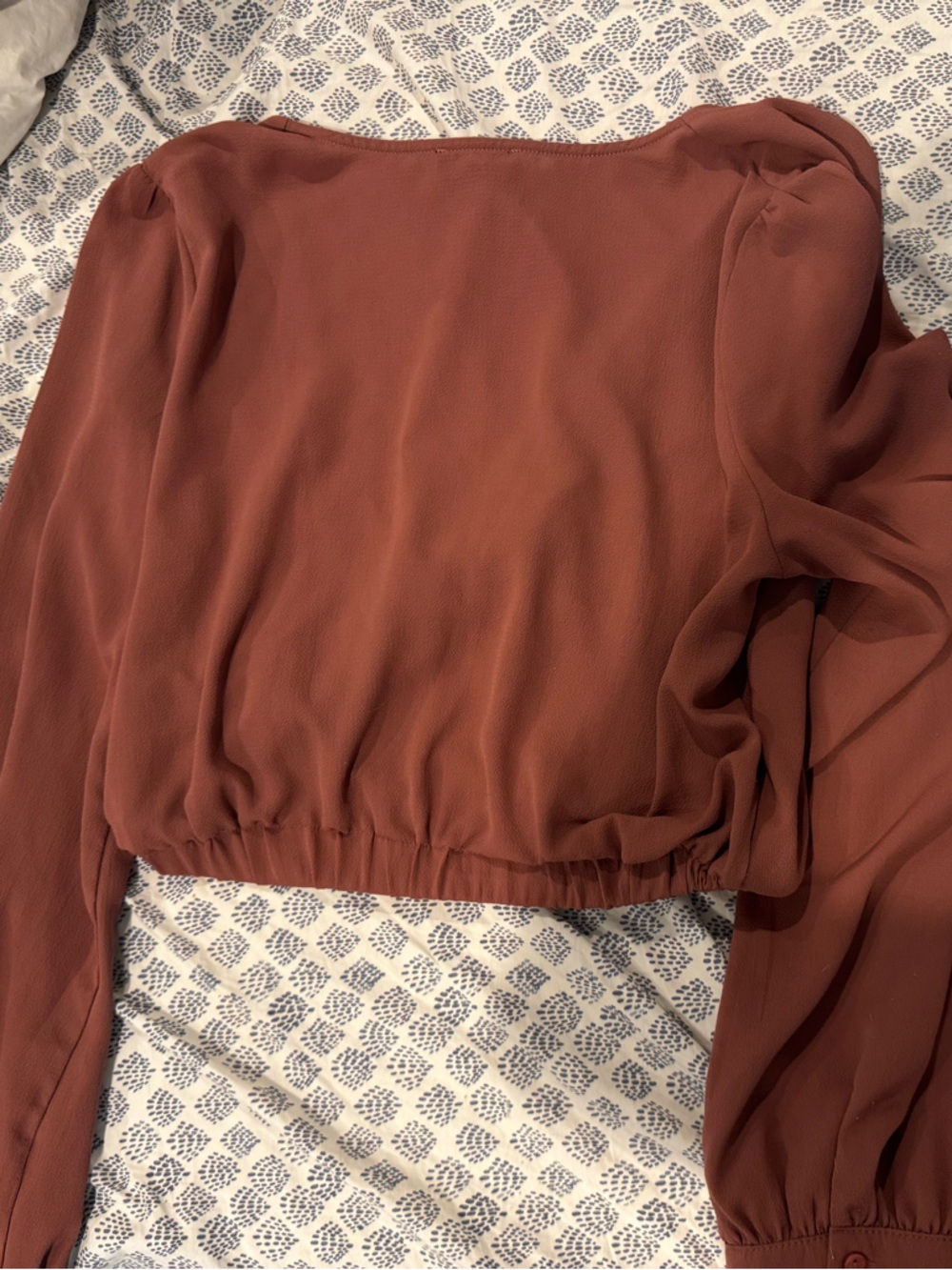 Timing Rust Wrap Blouse - Picture 3 of 3